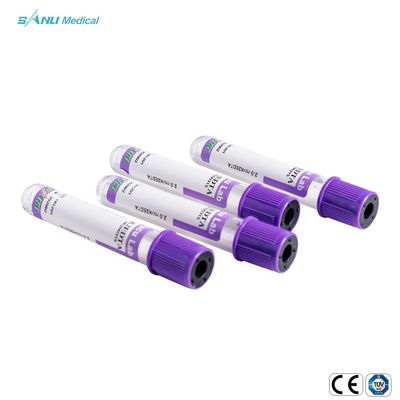 Disposable Blood Test Vacuum Tubes Medical EDTA K3/K2 With Lavender Top 13*100