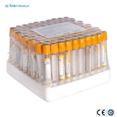 Gel &amp; Clot Activator Additives Blood Collection Tube Yellow Color