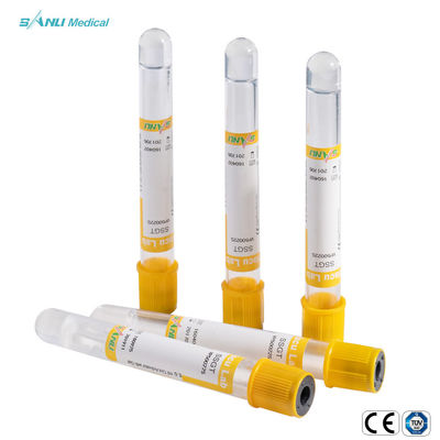 Gel &amp; Clot Activator Additives Blood Collection Tube Yellow Color