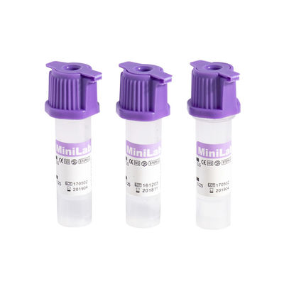 K2 EDTA Capillary Blood Collection Tubes Lavender Rubber Cap