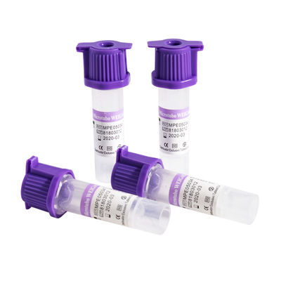 K2 EDTA Capillary Blood Collection Tubes Lavender Rubber Cap