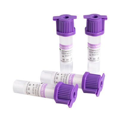K2 EDTA Capillary Blood Collection Tubes Lavender Rubber Cap