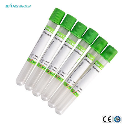 Disposable Glass Lithium Heparin 2ml Green Tube For Blood Collection