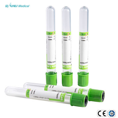 Disposable Blood Collection Green Top Heparin Tube Coated Spray Dried Lithium Heparin