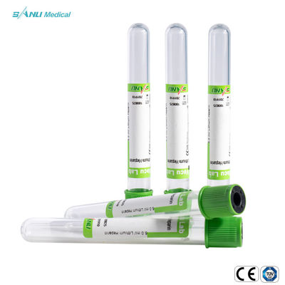 Glass Lithium Heparin Green Tube For Blood Draw For Single Use