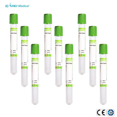 Glass Lithium Heparin Green Tube For Blood Draw For Single Use