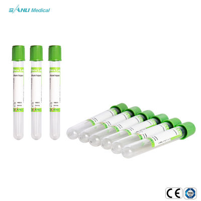Glass Lithium Heparin Green Tube For Blood Draw For Single Use