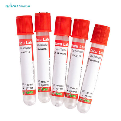 Blood Collection Plain Red Tubes Disposable