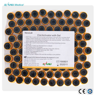 Disposable PET Clot Activator Blood Collection Tubes CE ISO Approved With Gel