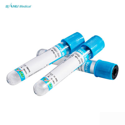CE ISO Blue Top Glass Coagulation Test Tubes With 3.2% Sodium Citrate Additive