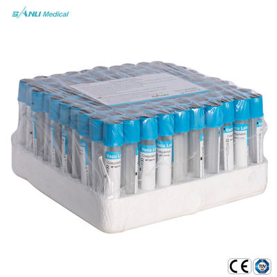 CE ISO Blue Top Glass Coagulation Test Tubes With 3.2% Sodium Citrate Additive