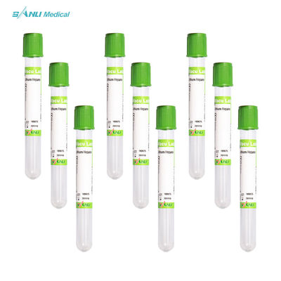 Lithium Heparin Green Glass Tube Single Use CE ISO Approved For Blood Draw