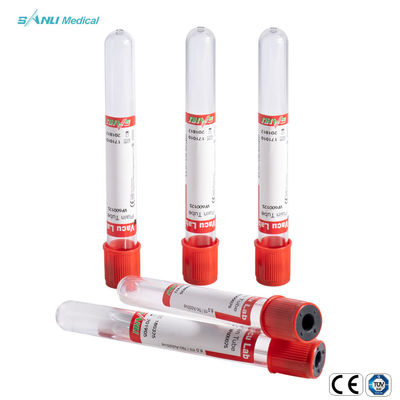 Plain Plastic Blood Collection Tubes Red Top Sterile Non Toxic