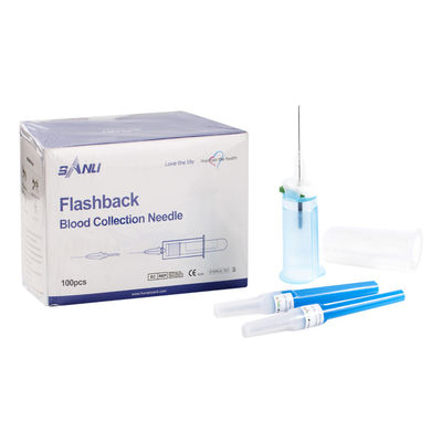 Flashback Blood Collection Needles Vacuum 23G 3/4'' 0.6x19mm Blue Color