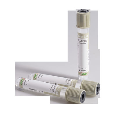 Glucose Vacuum Blood Collection Tubes PET Grey Top For Blood Glucose Determination