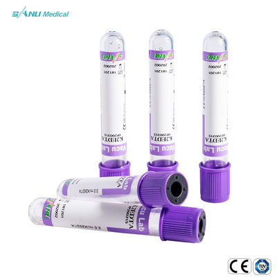 EDTA K2 Plastic Blood Collection Tubes Lavender Top For Blood Hematology Determination