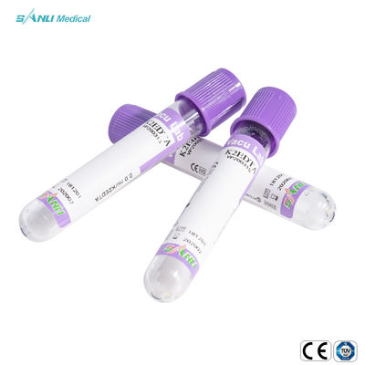 EDTA K2 Plastic Blood Collection Tubes Lavender Top For Blood Hematology Determination