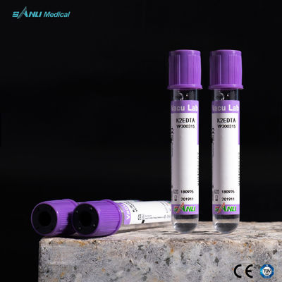 EDTA K2 Plastic Blood Collection Tubes Lavender Top For Blood Hematology Determination