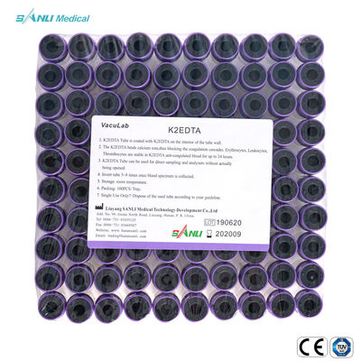 EDTA K2 Plastic Blood Collection Tubes Lavender Top For Blood Hematology Determination