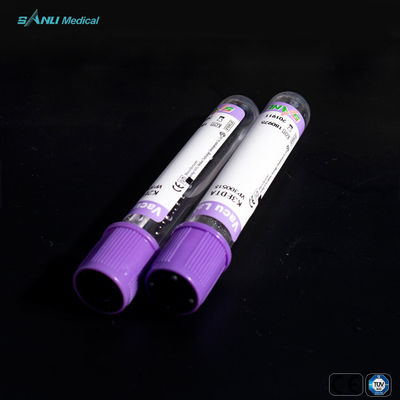 purple top Plastic Blood Collection Tubes K3EDTA Coated 100pcs tray Packing