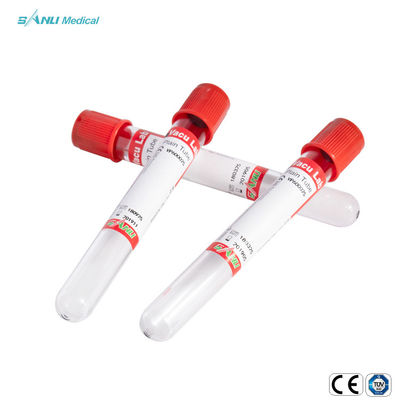 Serological Tests Glass Blood Collection Tubes 13x75mm Plain Red Top Blood Tube