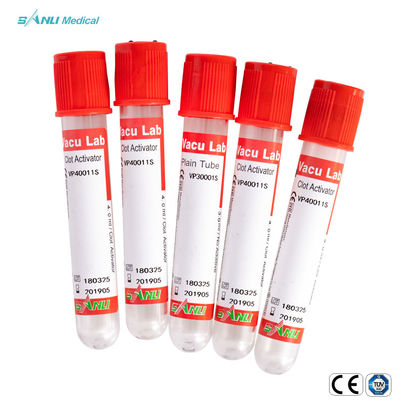Serological Tests Glass Blood Collection Tubes 13x75mm Plain Red Top Blood Tube