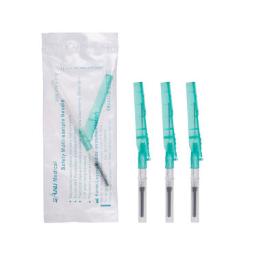 Blue Safety Blood Collection Needle 21G 3/4 Inch With Flashback Chamber