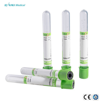 Sodium Heparin Plasma Blood Collection Tubes Green Top Disposable 4ml ISO CE Approved