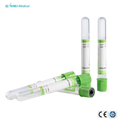 Sodium Heparin Plasma Blood Collection Tubes Green Top Disposable 4ml ISO CE Approved