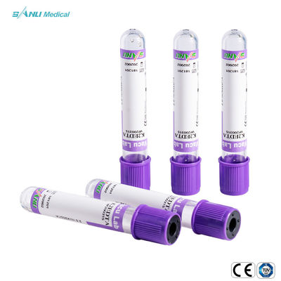 Disposable ISO9001 Blood Test Vacuum Tubes Medical EDTA k3/k2 With Lavender Top